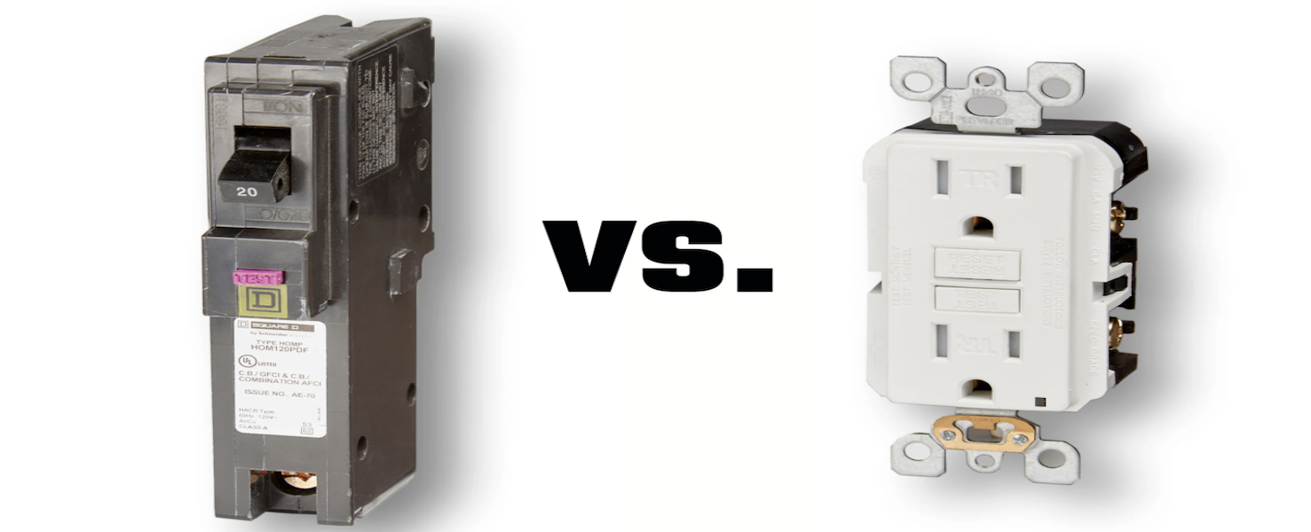 GFCI receptacle vs breaker - usage