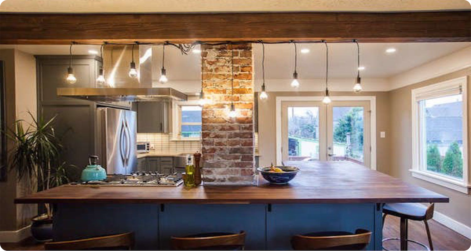 kitchen string lights